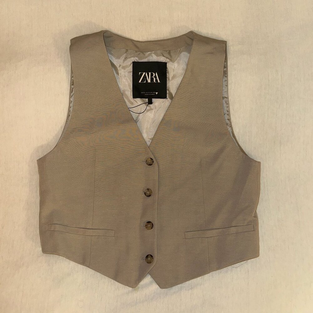 Zara Linen Blend Vest